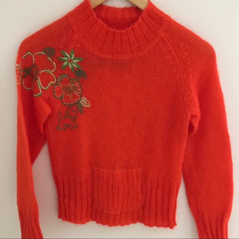 Chipie girls embellished mohair blend pullover sweater size 10